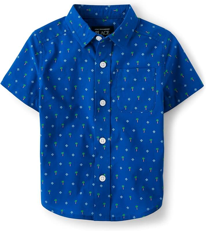 Boys and Toddler Boys Short Sleeve Button Shirt