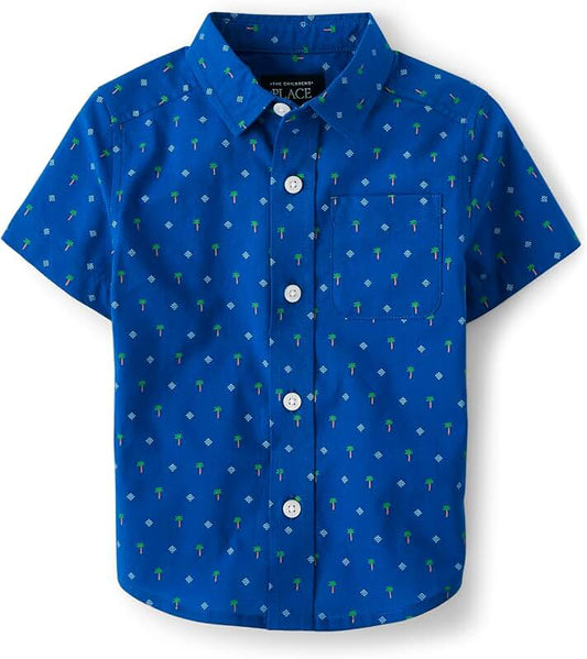 Boys and Toddler Boys Short Sleeve Button Shirt