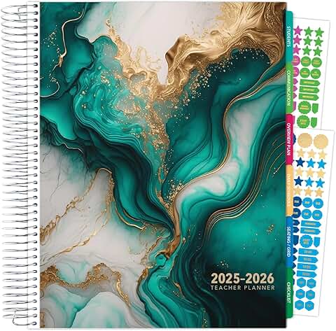 Deluxe Teacher Planner 2025-2026 with Calendar and Tabs