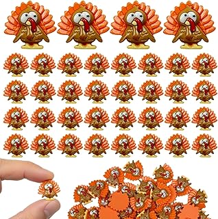 60 Mini Resin Turkey Charms for Crafts and Decor