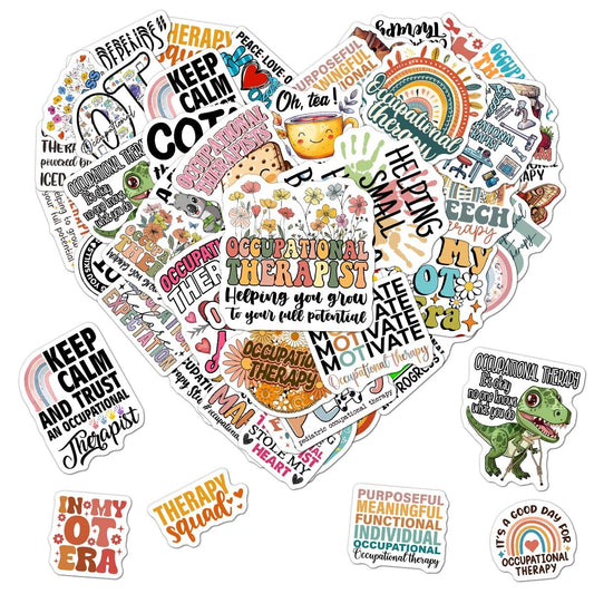 50 Waterproof Occupational Therapy Stickers for Water Bottles and More