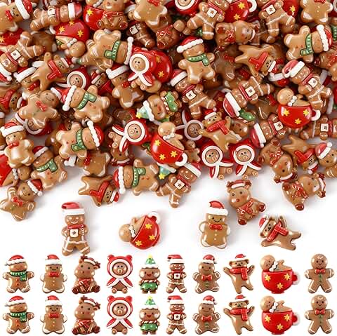 200 Mini Gingerbread Man Charms for Crafts and Decorations