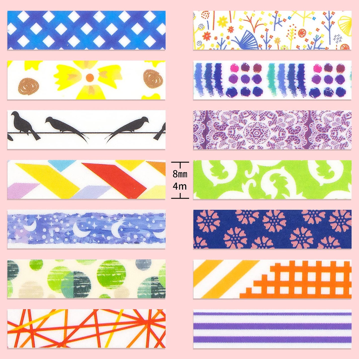 48 Rolls Decorative Washi Tape Set for Crafts