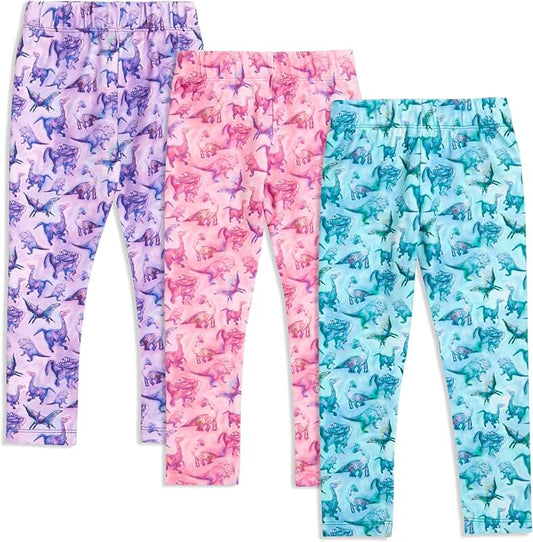Soft dinosaur leggings for toddlers, 3-pack