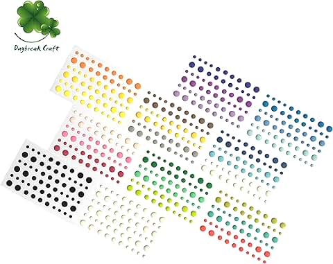 60 Self-Adhesive Matte Enamel Dots Sheets Pack of 10