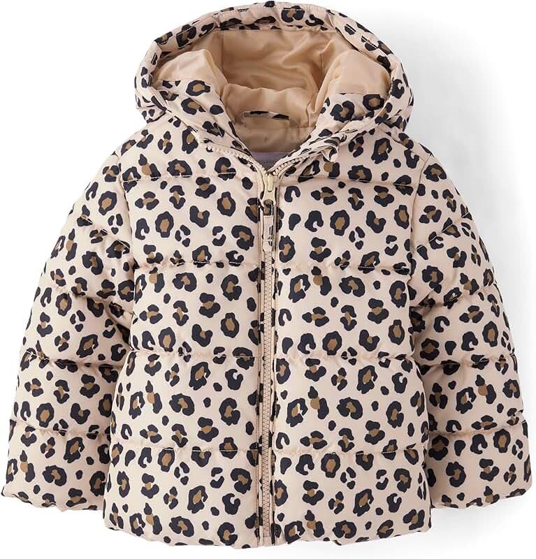 Baby and Toddler Girls' Medium Weight Wind and Water-Resistant Puffer Jacket