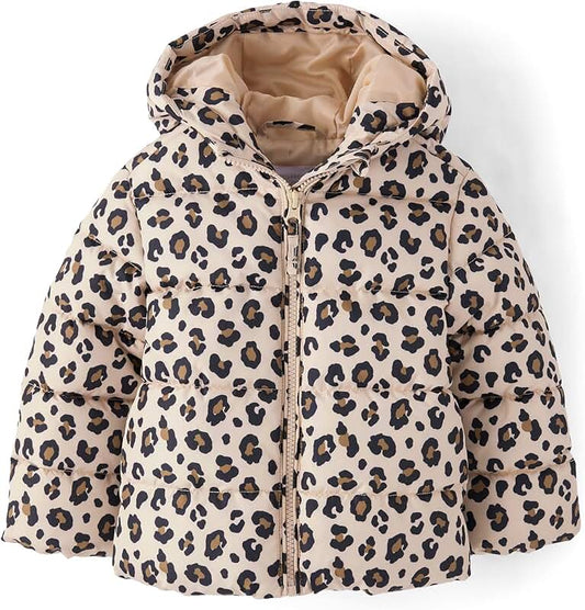 Medium Weight Wind and Water-Resistant Puffer Jacket for Baby Girls