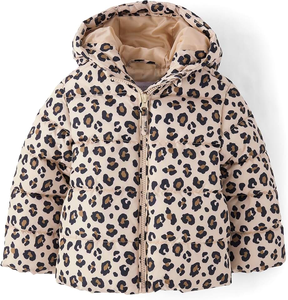 Baby and Toddler Girls' Medium Weight Wind and Water-Resistant Puffer Jacket