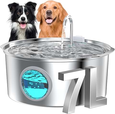 Large Dog Water Fountain with 7L Capacity