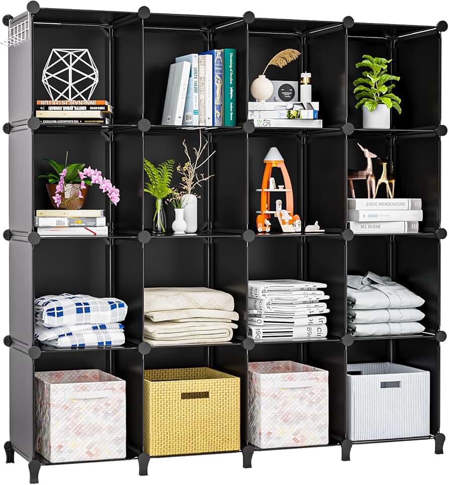 16-Cubby Closet and Book Storage Organizer