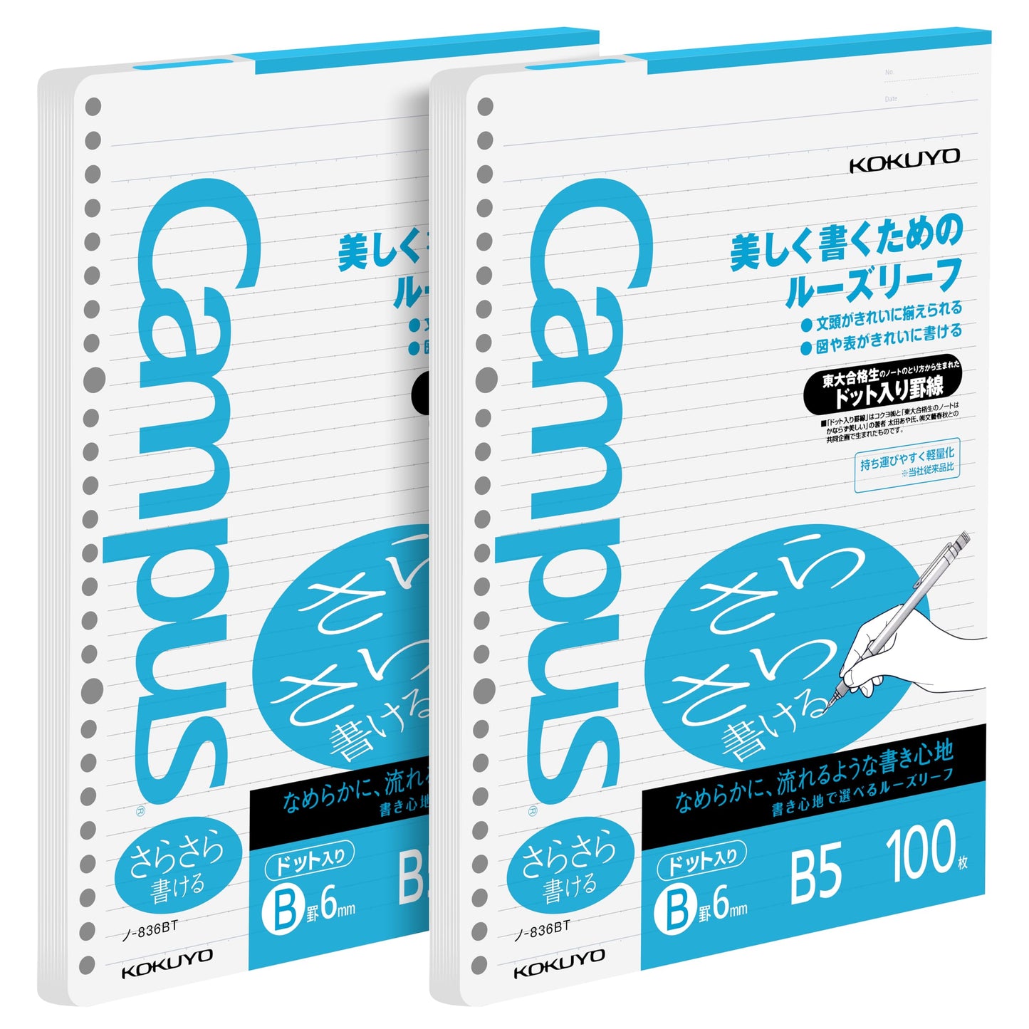 Loose Leaf Paper for Binders, 36 Lines, 100 Sheets