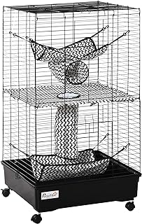Small Animal Cage with Tunnels and Wheels