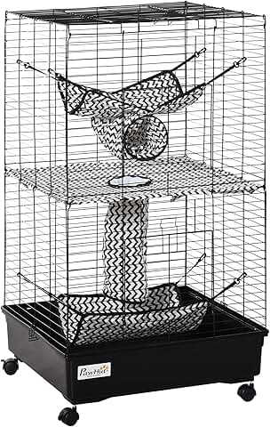 Small Animal Cage with Tunnels and Wheels