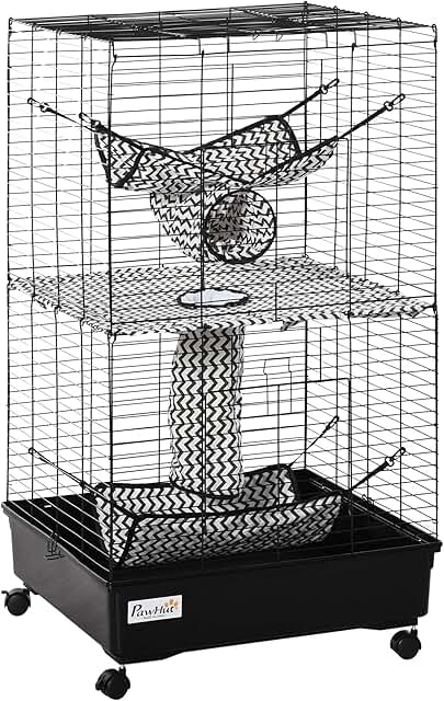 Small Animal Cage with Tunnels and Wheels
