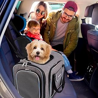 Travel Bundle: Expandable Pet Carrier and TSA-Approved Makeup Bag
