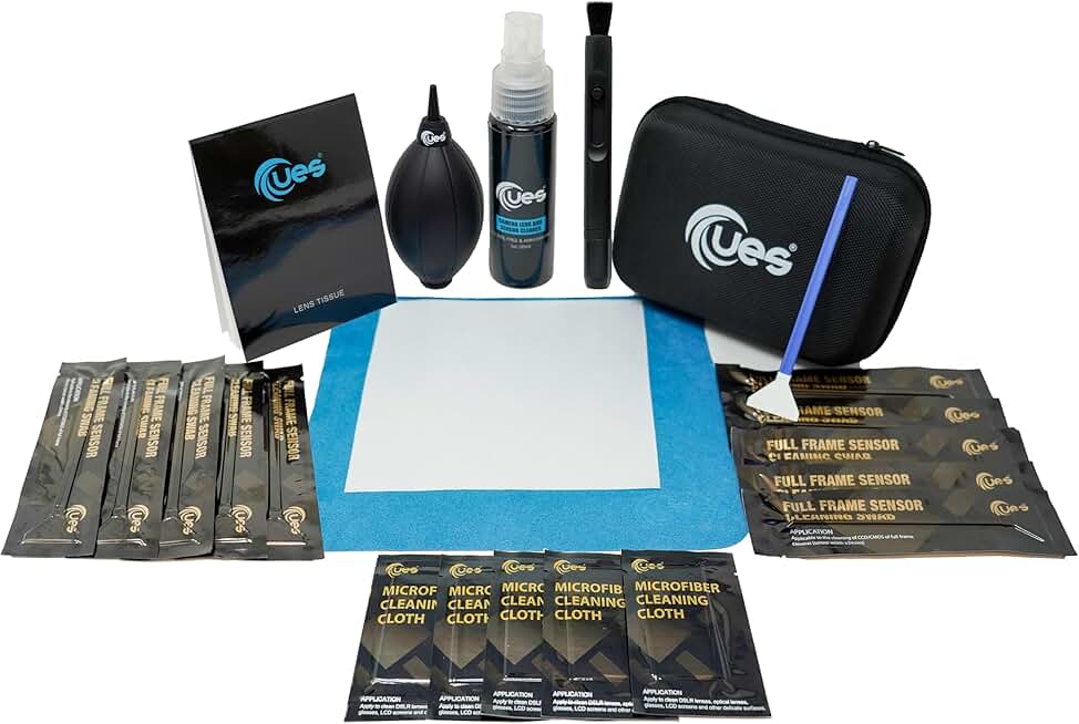 21-in-1 Camera Cleaning Kit with Swabs, Cloths, and Tools