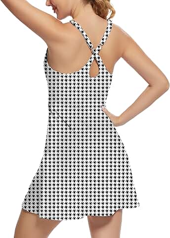 Women’s Athletic Tennis Dress with Shorts and Pockets
