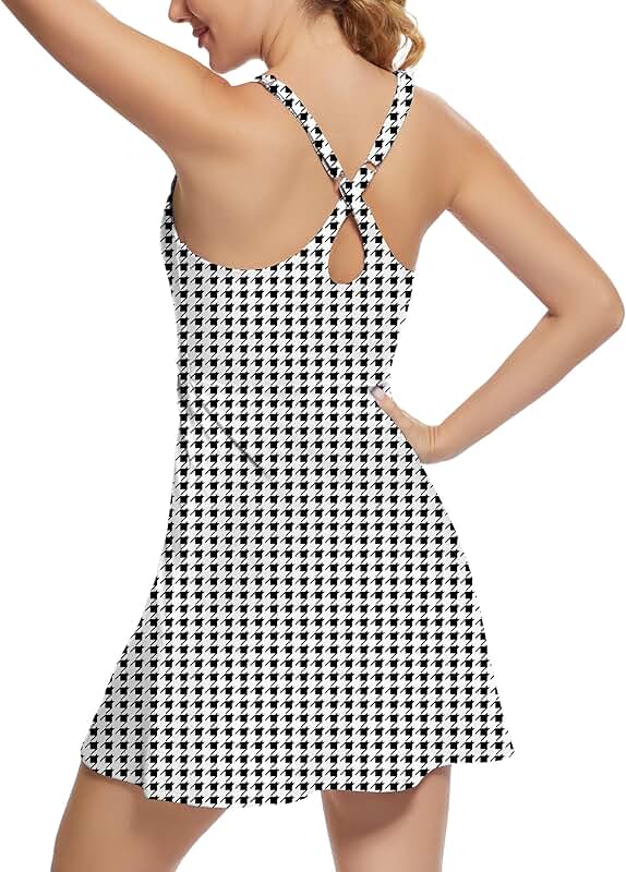 Women’s Athletic Tennis Dress with Shorts and Pockets