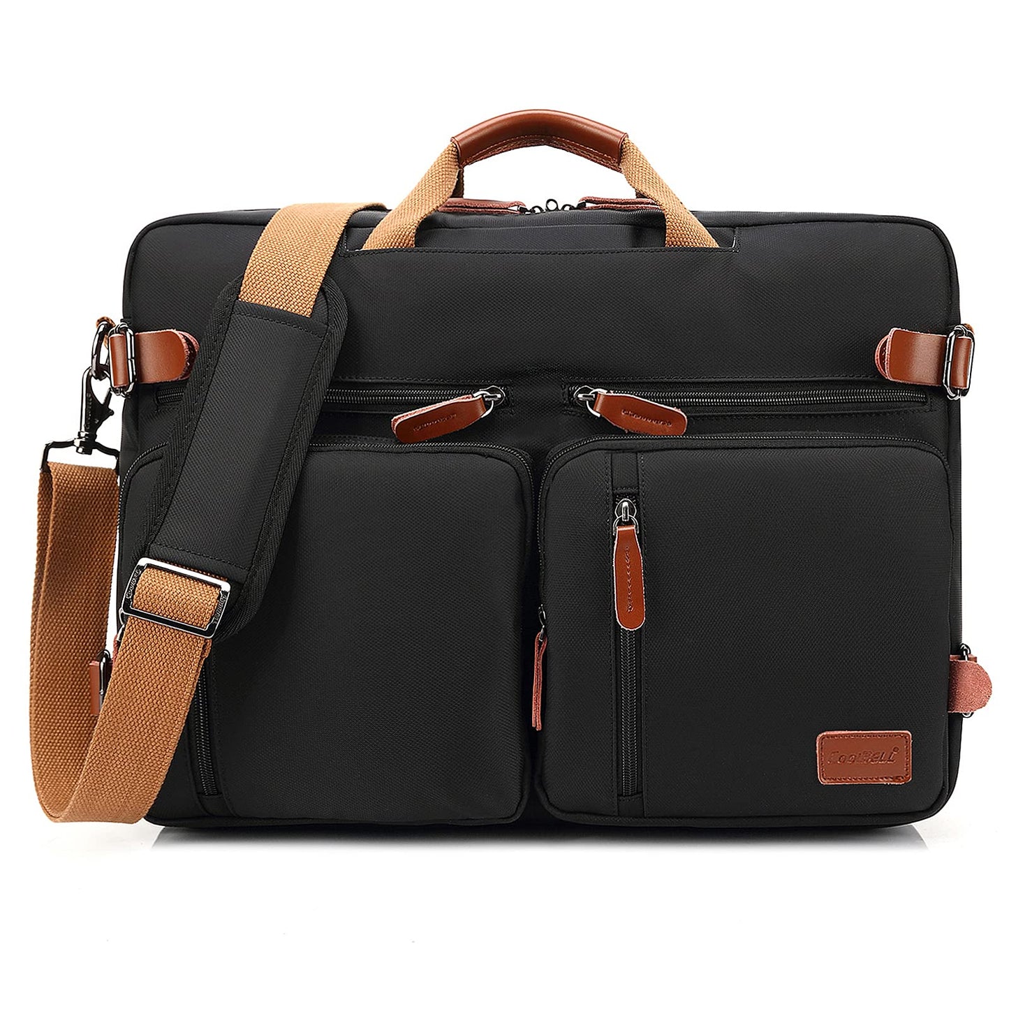 Convertible Backpack Messenger Bag Shoulder Bag Laptop Case Handbag Business Briefcase Multi-Functional Travel Rucksack Fits 17.3 Inch Laptop for Men/Women (Black)