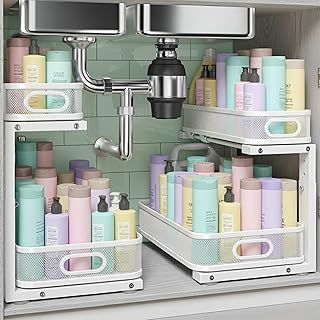 Two-Piece Under Sink Organizer with Adjustable Shelves