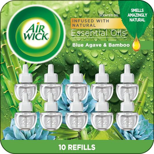 Plug In Scented Refill, 10ct, Blue Agave  Bamboo, Essential Oils, Freshener