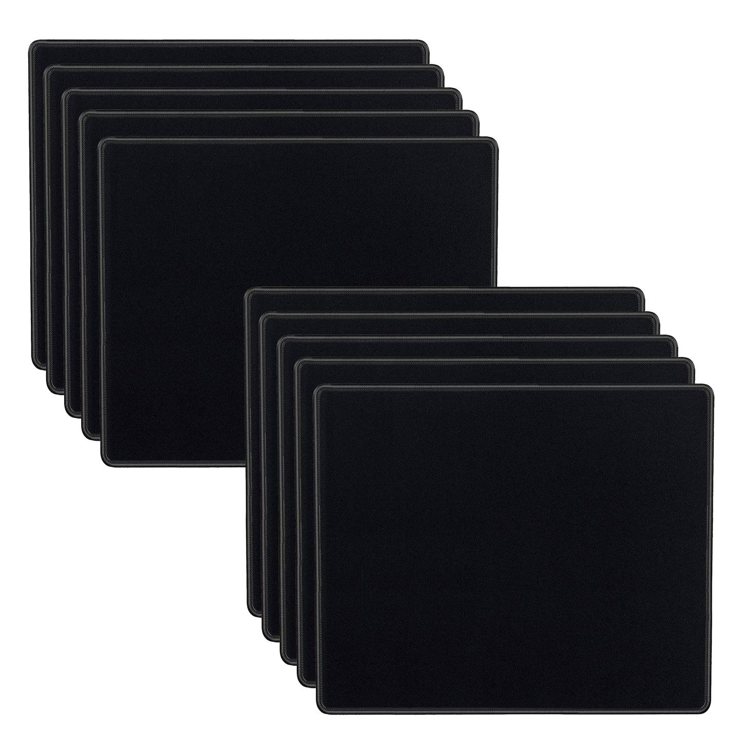 10 Pack 2mm Mouse Pad with Stitched Edges Non-Slip Rubber Base, Premium-Textured and Waterproof Mousepads Bulk, Mouse Pad for Computers, Laptop, Office & Home(220x180x2mm, Black - 10 Pack)