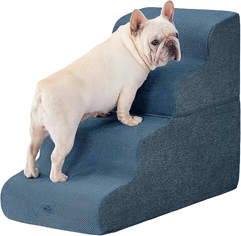 Navy Blue 4-Step Dog and Cat Bed Stairs