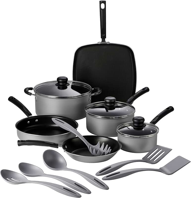 15-Piece Nonstick Cookware Set with Lids and Utensils
