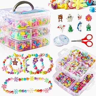 Kids Beads Craft Kit with Scissors and Accessories