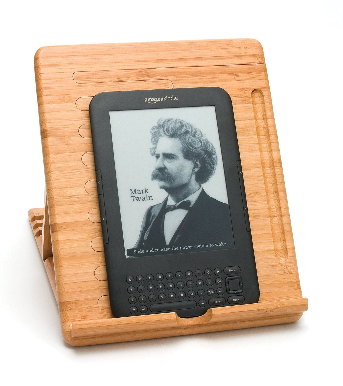 1887 Bamboo Wood Expandable Stand for iPad, Samsung, Nexus, Nintendo Switch, and Other Tablets