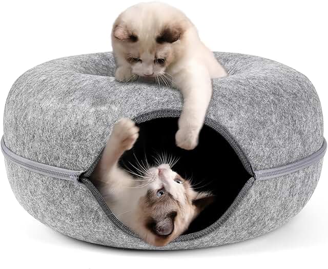 Light Grey Cat Tunnel and Play Cave