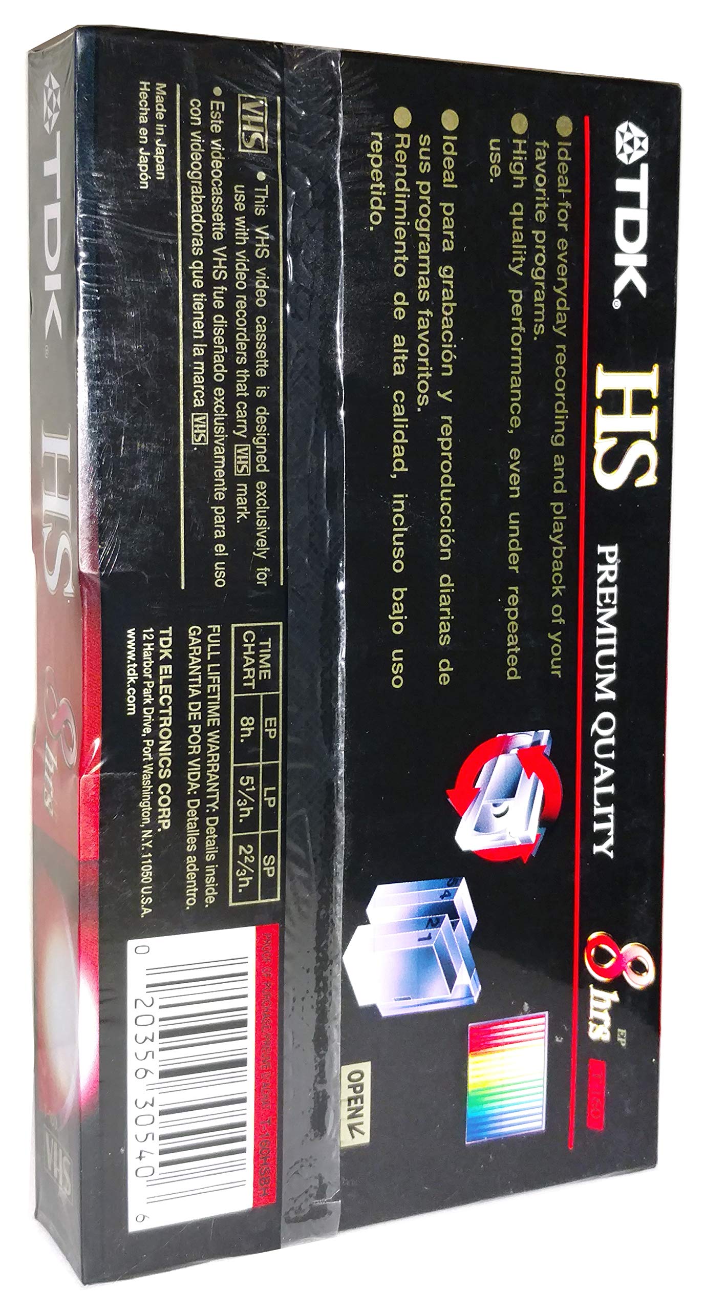 Premium Quality HS T-160 8 Hour EP Video Cassette Tape - Ideal for everyday recording and playback of your favorite programs performance, even under repeated use