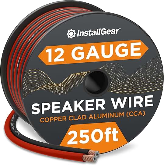 12 Gauge 250ft Speaker Wire for Car and Home Speakers