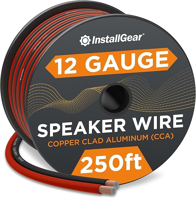 12 Gauge 250ft Speaker Wire for Car and Home Speakers