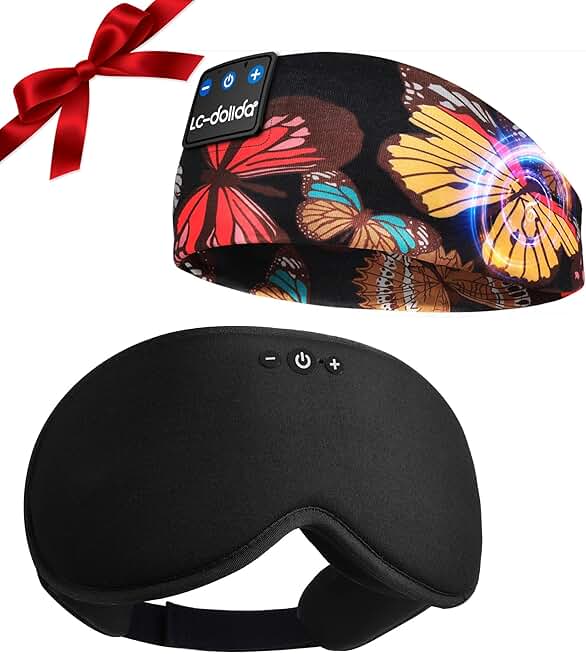 Comfortable Bamboo Cotton Sleep Headband with Bluetooth Mask