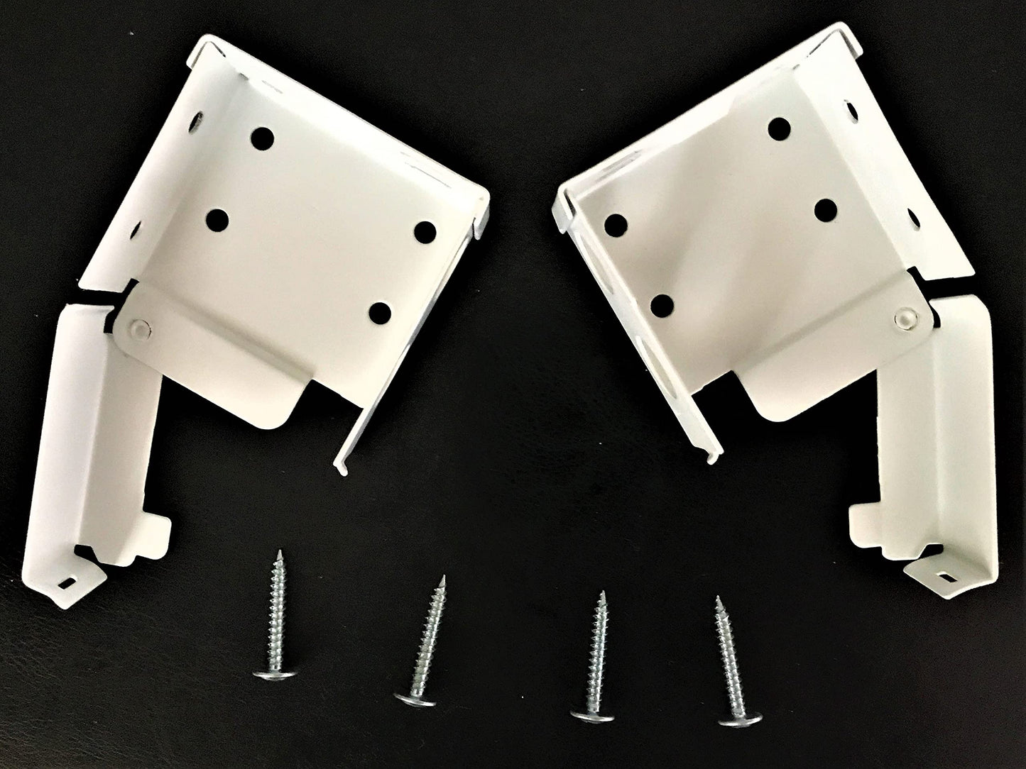Pair of White High Profile Brackets with Screws