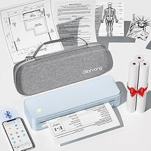 Portable wireless thermal printer with case and paper