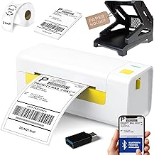Wireless thermal label printer with paper holder and stickers