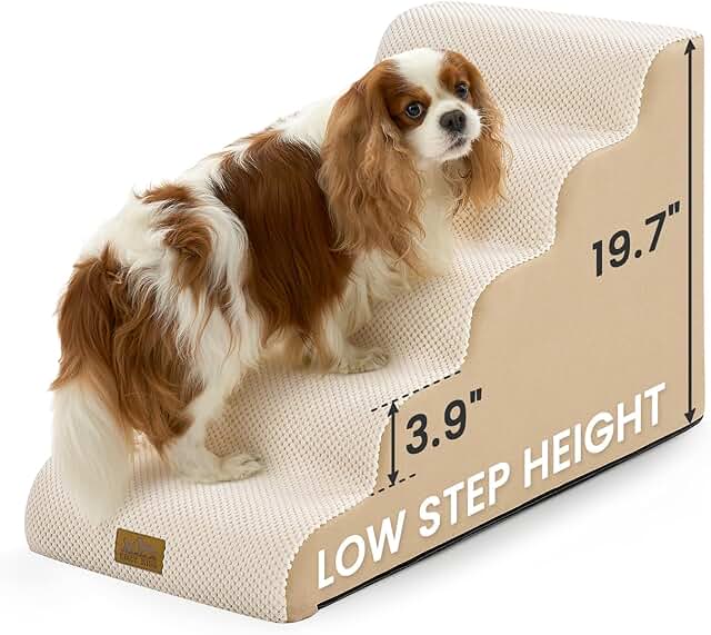 Dog Stairs for Small Dogs, 5 Steps, Bed and Couch Access