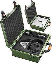 Green Waterproof Travel Case for Mini Starlink with Foam Insert