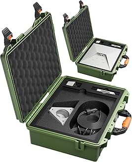 Green Waterproof Travel Case for Mini Starlink with Foam Insert