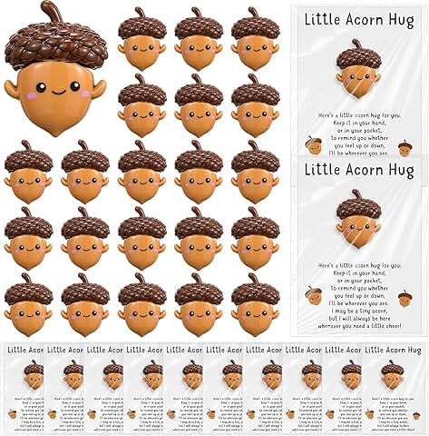50 Sets Pocket Hug Thanksgiving Party Favors with Acorn Cards