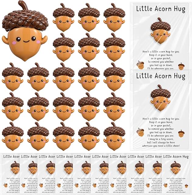 50 Sets Pocket Hug Thanksgiving Party Favors with Acorn Cards