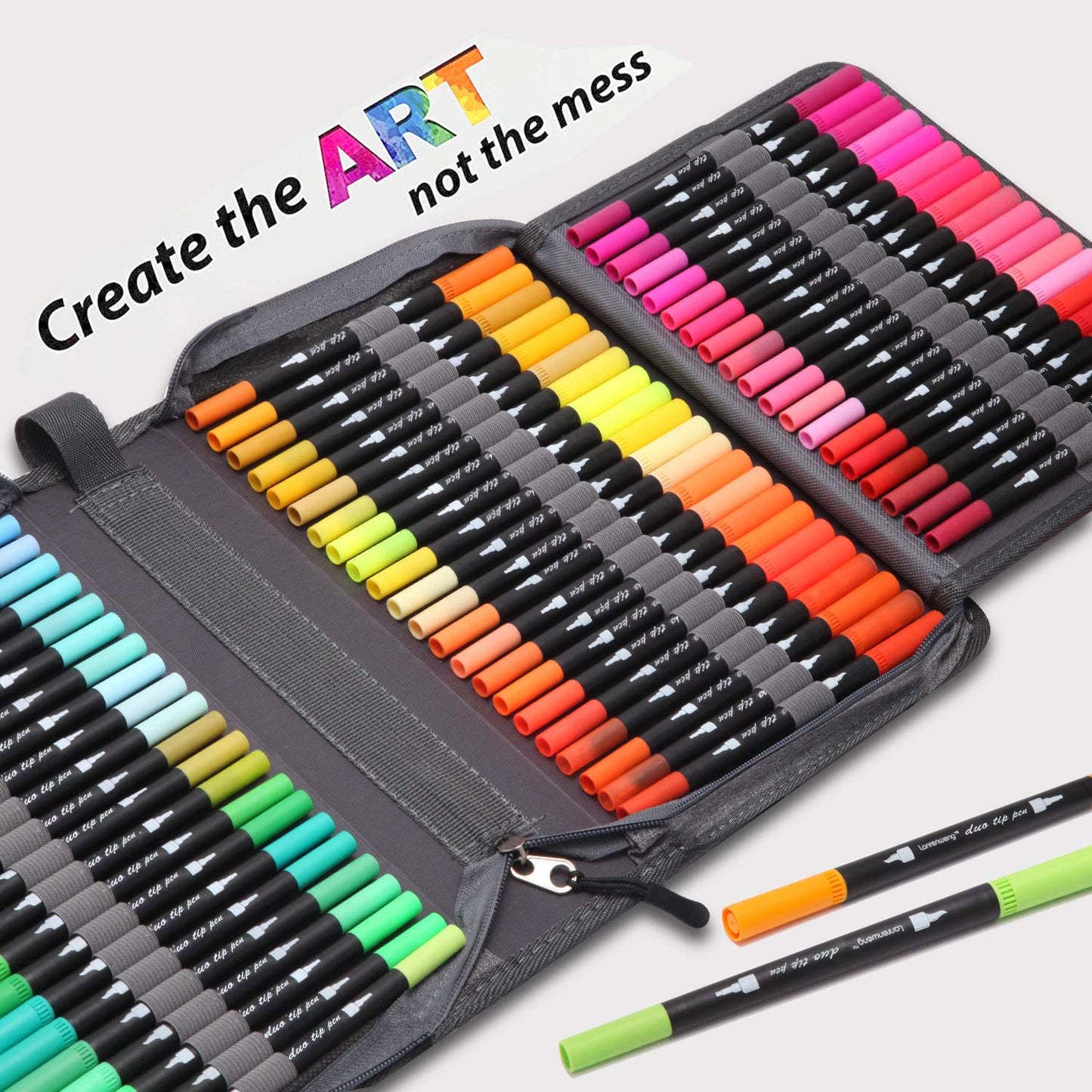 120 Colors Duo Tip Art Markers Set with Canvas Bag