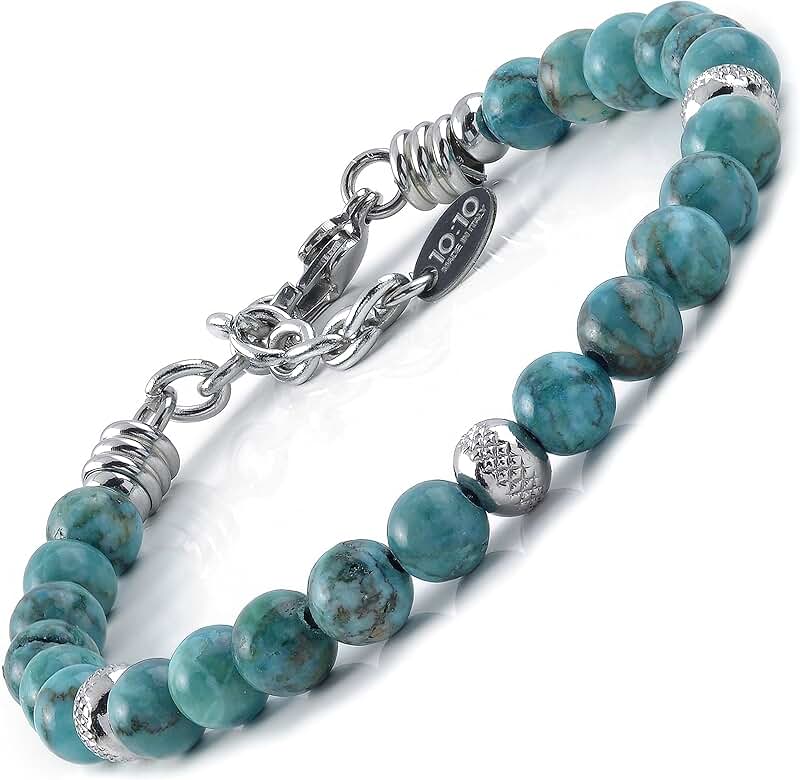 Beaded Turquoise Ocean Gemstone Bracelet for Men and Women