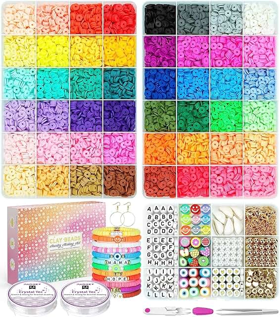 Bracelet Making Kit with 12,000 Clay Beads and Supplies