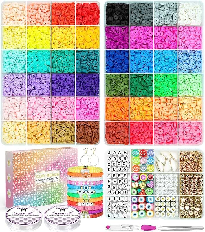 Bracelet Making Kit with 12,000 Clay Beads and Supplies