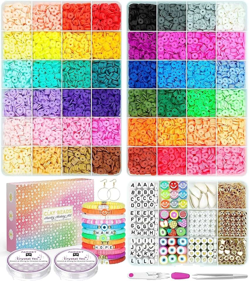 Bracelet Making Kit with 12,000 Clay Beads and Supplies