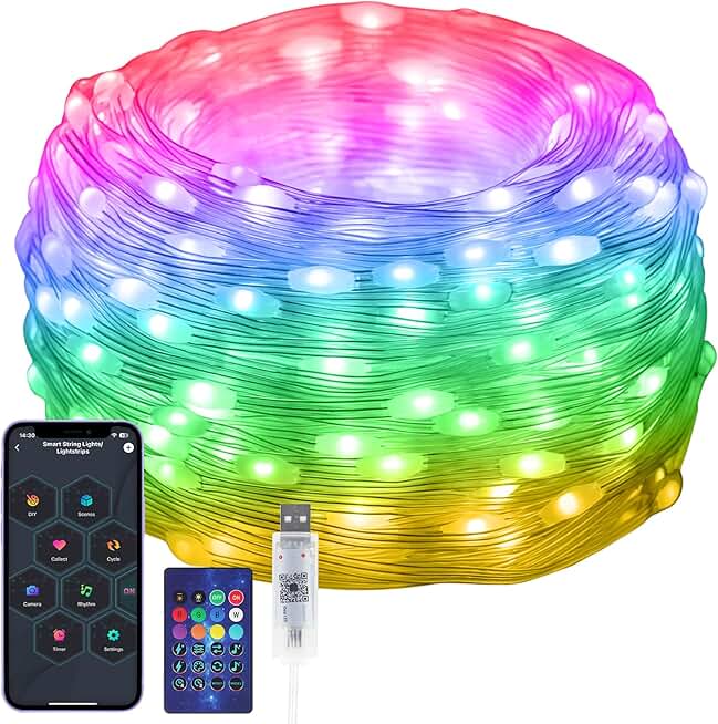 RGB LED Fairy Lights with Remote, 33FT Waterproof Indoor and Outdoor