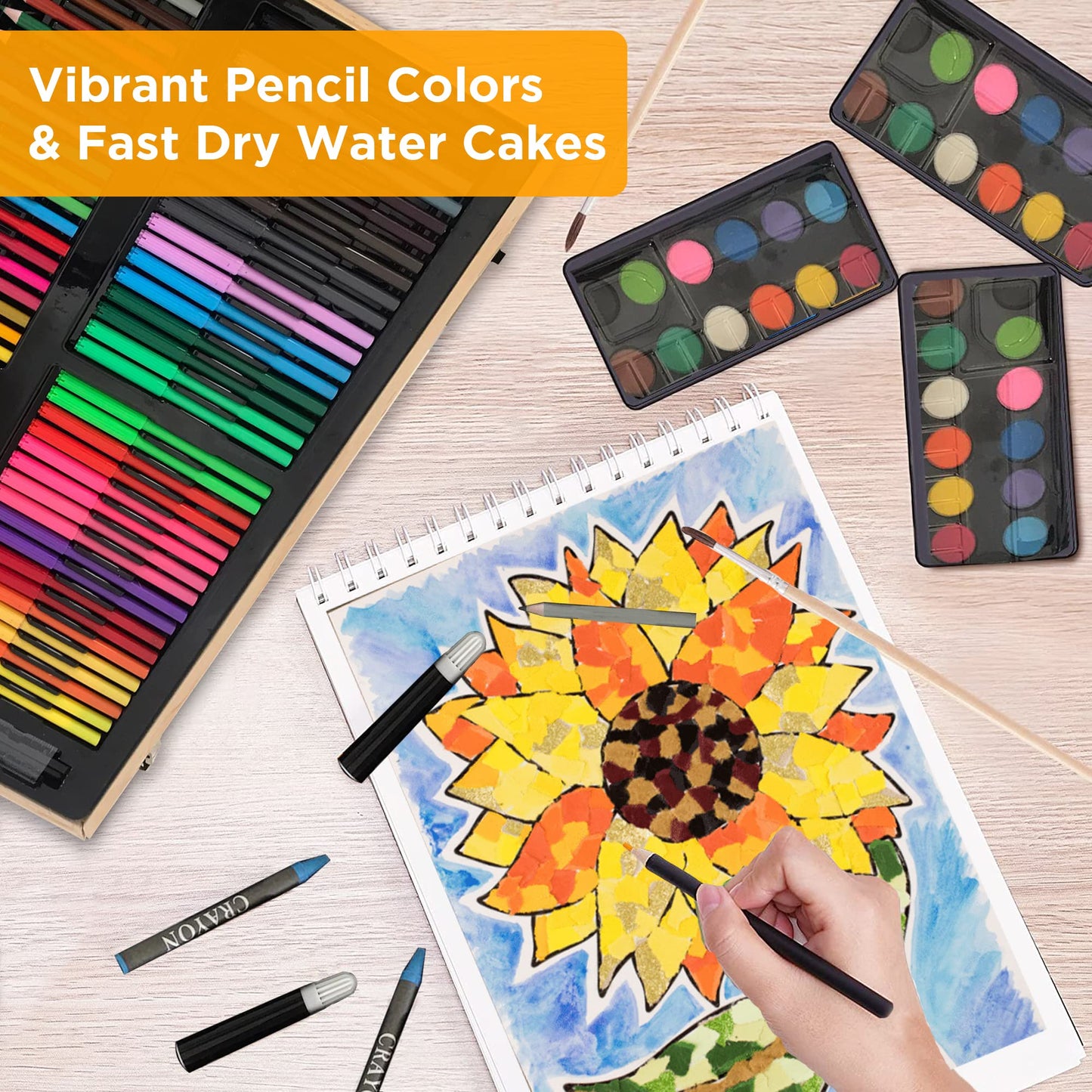 180 Piece Deluxe Art Set with Wooden Case